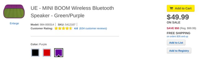 Fotografía - [Alerte pacte] Ultimate Ears BOOM MINI Bluetooth Speaker Encore une fois en vente à Best Buy, mais cette fois il est encore moins cher à 50 $ (50% de réduction)